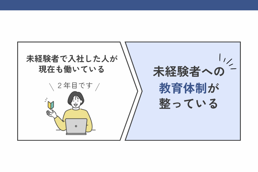 経理未経験者が今も実際に働いていれば教育体制が整っている証拠