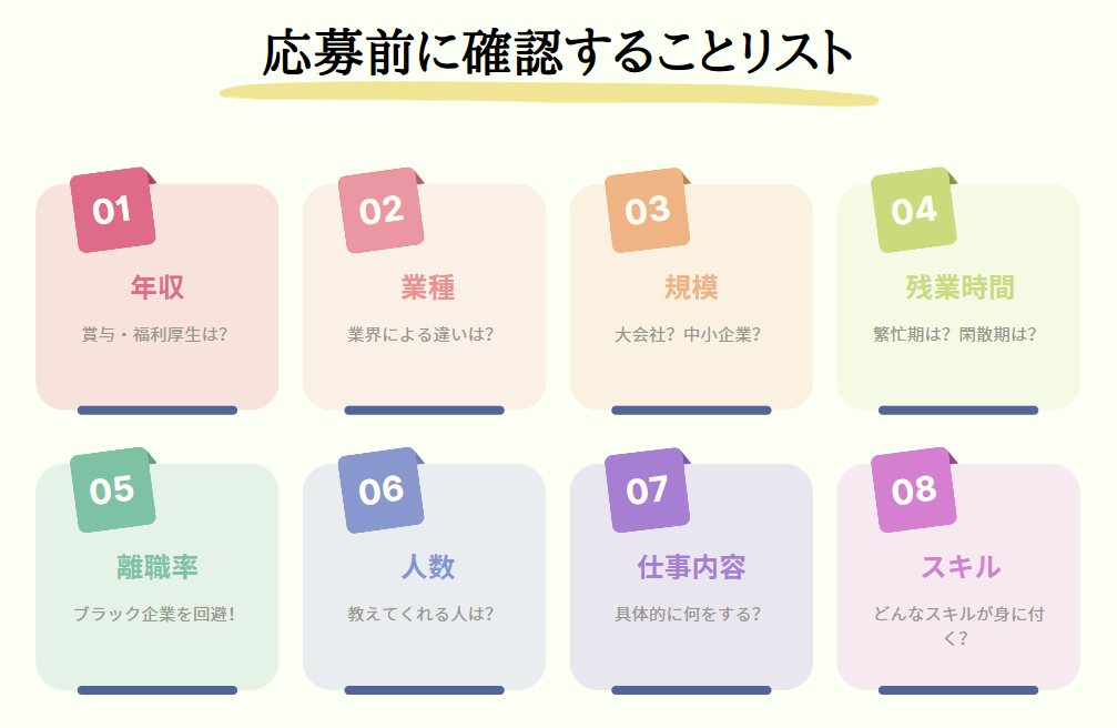 未経験者が経理に応募する際、必ず確認すべき項目