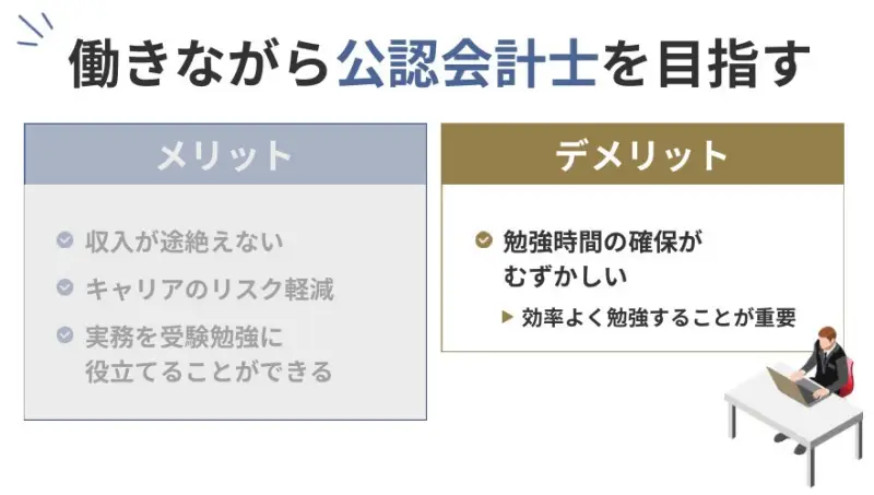 働きながら公認会計士を目指すデメリット