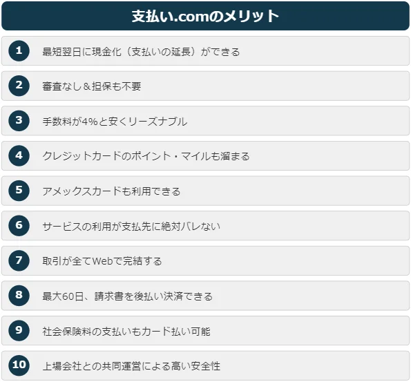 支払い.com（支払いドットコム）を利用する10のメリット