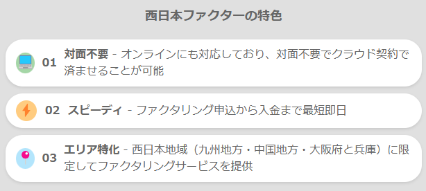 西日本ファクターの3つの特色