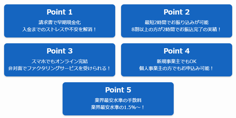 事業資金エージェントの特徴5選