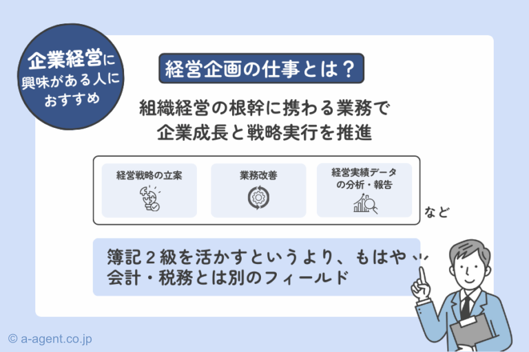 簿記2級を活かせる「経営企画」の仕事の内容