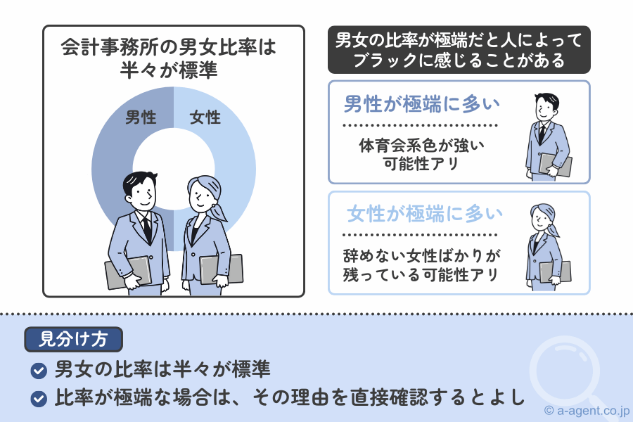 一般的な会計事務所の男女比率